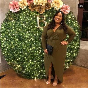 BOOHOO - Wrap Dress - Olive Green - Size 20